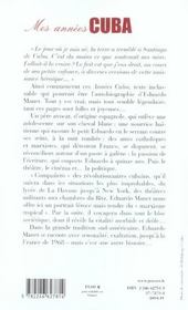 Mes annees cuba - 4ème de couverture - Format classique