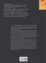 La Legende De Demain - 4ème de couverture - Format classique