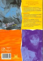 La grammaire du collège (édition 1999) - 4ème de couverture - Format classique