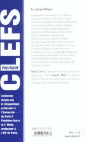 La geopolitique - 2eme edition - 4ème de couverture - Format classique
