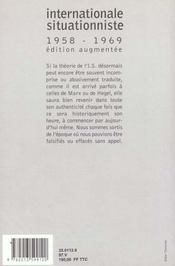 Internationale situationniste - 4ème de couverture - Format classique