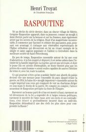 Raspoutine - 4ème de couverture - Format classique
