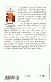 J'accuse l'economie triomphante - 4ème de couverture - Format classique