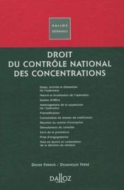 Droit du contrôle national des concentrations (1re édition) - Couverture - Format classique