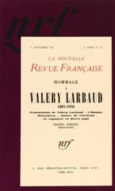 Hommage a valery larbaud - (1881-1957) - Couverture - Format classique