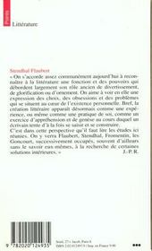 Litterature et sensation. stendhal, flaubert, fromentin, les goncourt - 4ème de couverture - Format classique