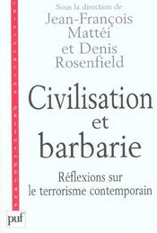 Civilisation et barbarie ; réflexions sur le terrorisme contemporain - Intérieur - Format classique