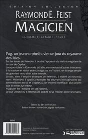 La guerre de la faille Tome 1 : magicien - 4ème de couverture - Format classique