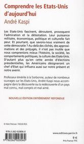 Comprendre les Etats-Unis d'aujourd'hui - 4ème de couverture - Format classique