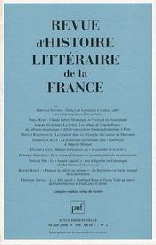 Revue D'Histoire Litteraire De La France N.2008/1 - Intérieur - Format classique