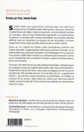 Éveille-toi, mon âme : introduction à la philosophie d'Edith Stein - 4ème de couverture - Format classique
