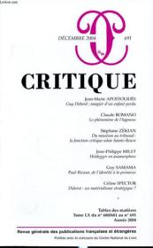 Revue Critique N.691 - Couverture - Format classique
