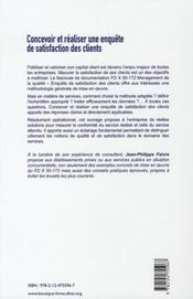 Concevoir et réaliser une enquête de satisfaction des clients - 4ème de couverture - Format classique