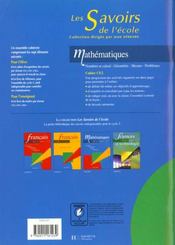 Mathématiques ; CE2 ; cahier d'activités - 4ème de couverture - Format classique