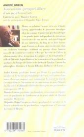 Associations (presque) libres d'un psychanalyste ; entretiens avec Maurice Corcos - 4ème de couverture - Format classique