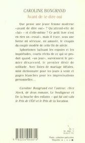 Avant De Te Dire Oui - 4ème de couverture - Format classique