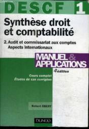 Descf 1 synthèse droit et comptabilite t.2 - Couverture - Format classique