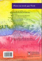 COMME UN LIVRE : poésies du monde à l'école ; anthologie de poésies et de jeux poétiques ; cycles 2 et 3 - 4ème de couverture - Format classique