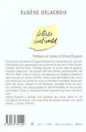 Lettres Intimes - 4ème de couverture - Format classique