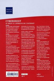 Cyberdroit ; Le Droit A L'Epreuve De L'Internet - 4ème de couverture - Format classique