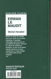 Erwan le maudit - 4ème de couverture - Format classique