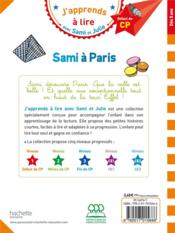 J'apprends à lire avec Sami et Julie ; CP niveau 1 ; Sami à Paris - 4ème de couverture - Format classique