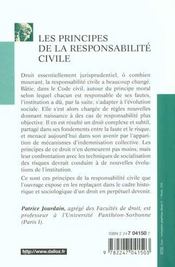 Les Principes De La Responsabilite Civile ; 5e Edition - 4ème de couverture - Format classique