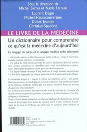 Dictionnaire de l'homme ; la médecine - 4ème de couverture - Format classique