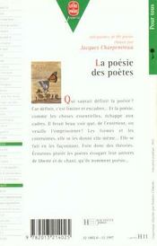 La poesie des poetes - 4ème de couverture - Format classique