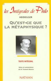 Integrale Philo Qu'Est-Ce Que La Metaphysique - Intérieur - Format classique