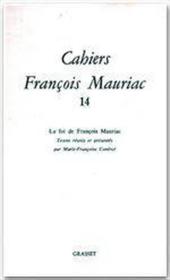 Cahiers François Mauriac t.14 - Couverture - Format classique