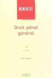 Droit Penal General - Intérieur - Format classique