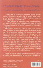 Voyage en espagne et au portugal (1494-1495) - 4ème de couverture - Format classique