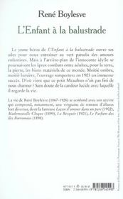 L'enfant a la balustrade - 4ème de couverture - Format classique