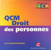 Qcm. droit des personnes - Intérieur - Format classique
