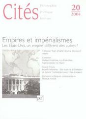 REVUE CITES N.20 ; empires et impérialismes ; les Etats-Unis, un empire différent des autres ? (édition 2004)  - Revue Cités 