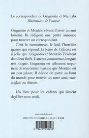 Le correspondant de Grignotin et Mentalo - 4ème de couverture - Format classique