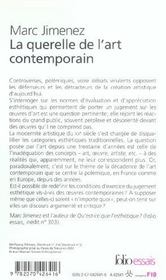 La querelle de l'art contemporain - 4ème de couverture - Format classique