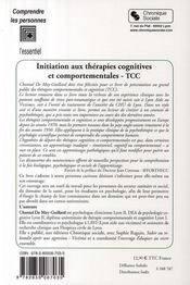 Initiation aux thérapies cognitives et comportementales - 4ème de couverture - Format classique