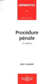 Procedure Penale ; 17e Edition - Couverture - Format classique