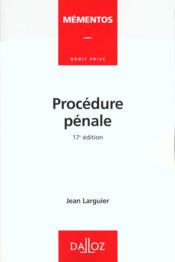 Procedure Penale ; 17e Edition - Couverture - Format classique