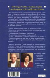 La menopause par les medecines douces - 4ème de couverture - Format classique