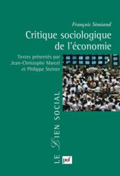 Critique sociologique de l'économie - Couverture - Format classique