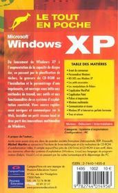 Windows Xp - 4ème de couverture - Format classique
