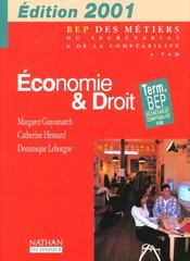 Economie et droit term bep secretariat comptabilite eleve 2001  - Leborgne - Guyomarch/Leborgne - Dominique LEBORGNE 