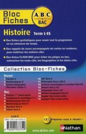 Abc Du Bac T.13 ; Histoire ; Terminale L/Es ; Bloc Fiches - Couverture - Format classique