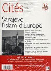 REVUE CITES T.32 ; Sarajevo, l'Islam d'Europe  - Revue Cités 