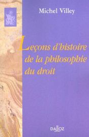 Leçons d'histoire de la philosophie du droit - Réimpression de la 2e édition de 1962 - Intérieur - Format classique
