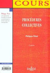 Procedures Collectives ; 3e Edition - 4ème de couverture - Format classique