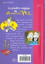 La Poudre Magique De Mademoiselle Wiz - 4ème de couverture - Format classique